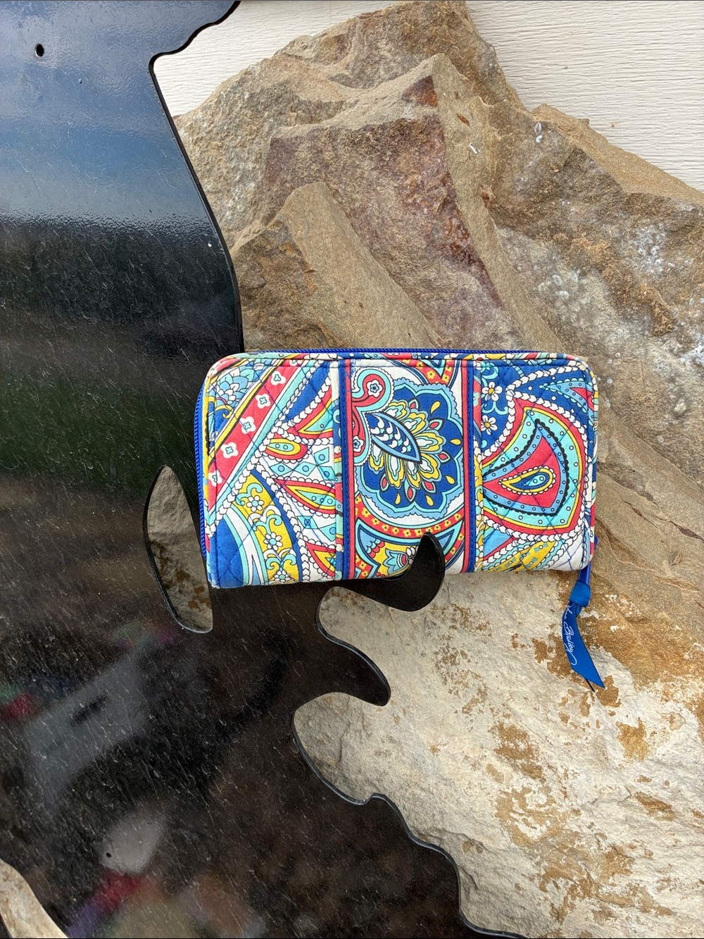 Vera Bradley Retired Marina Paisley Quilted Fabric Wallet